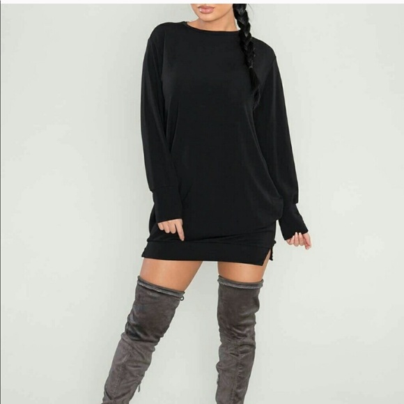 🔴 SALE • 1 Left • French Terry Sweater Dress - Picture 2 of 5