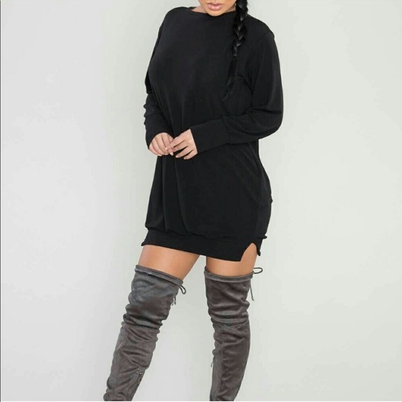 🔴 SALE • 1 Left • French Terry Sweater Dress - Picture 4 of 5