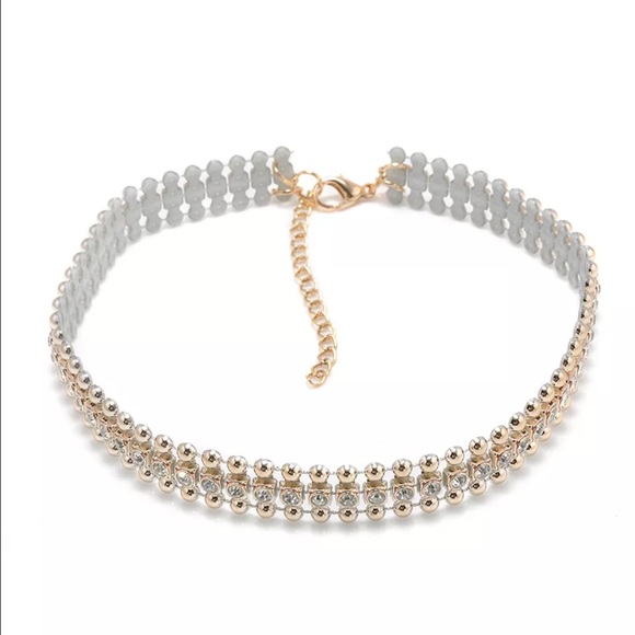 Rhinestone Beaded Choker only 1 left