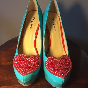 Sweetheart rhinestone heels