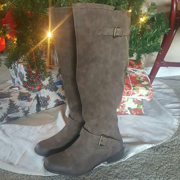 Tall taupe boots