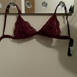 Burgundy lace bralette