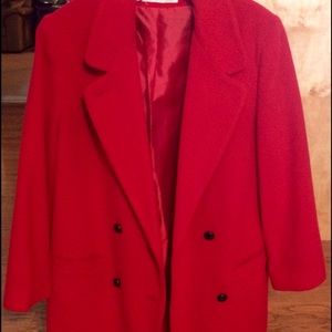Red Forrani, Button Down, Pea Coat. Size 10/Large
