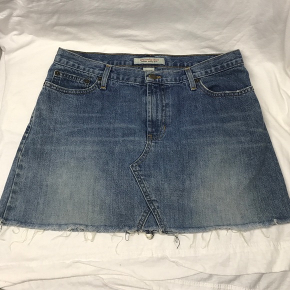 Abercrombie and Fitch Mini Cutoff Jean Skirt