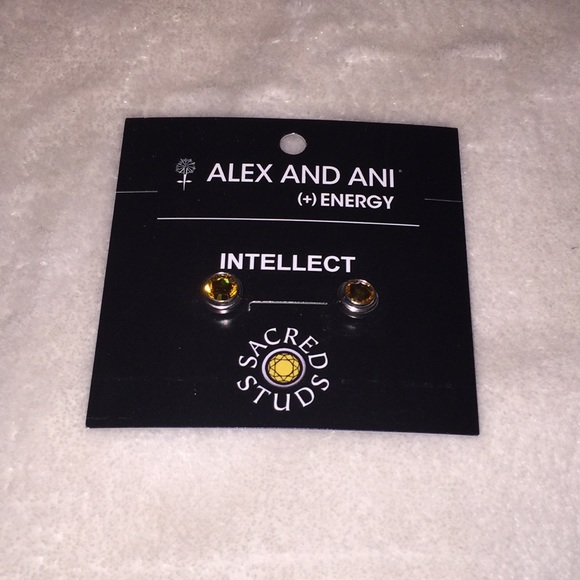 NEW Alex and Ani (+) Energy Intellect Earrings.