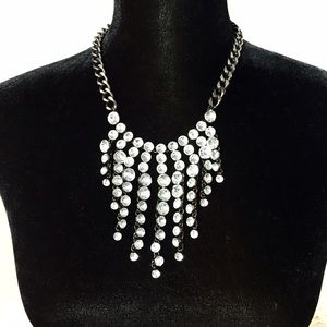 Graduated Rhinestone Bib Necklace