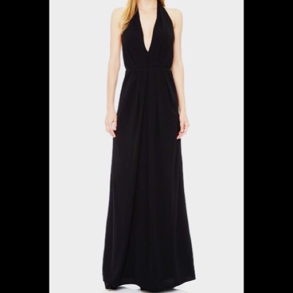 Jill by Jill Stuart Black Satin Floor Length Gown