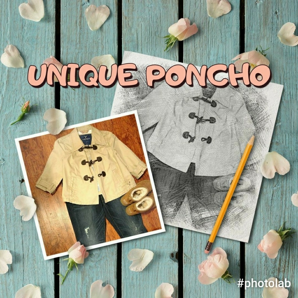 American Eagle Outfitters Khaki Poncho