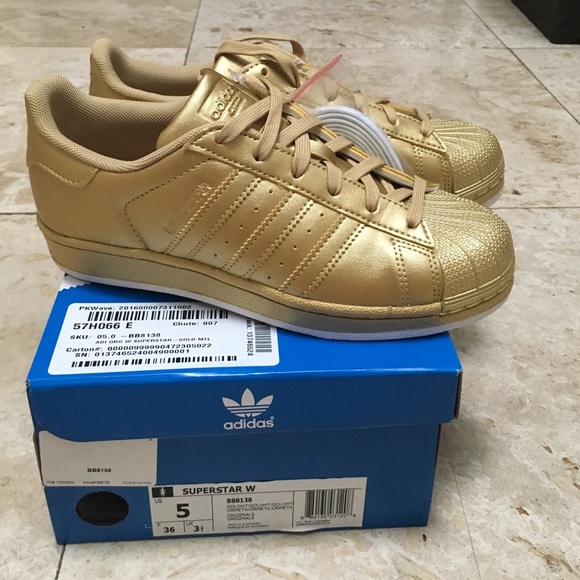 adidas Shoes - NWT RARE Gold Adidas Superstar Originals
