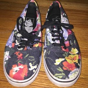 Vans floral print vans size 7