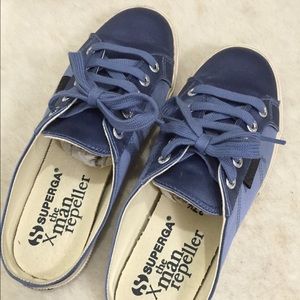 Superga x man repeller satin slip on sneakers