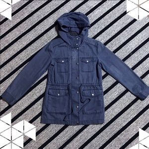 Brass Plum Distressed Anorak Jacket With Hood (S)