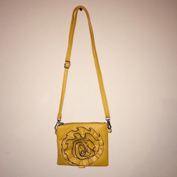 Flower Satchel; Mustard Yellow; Never Used
