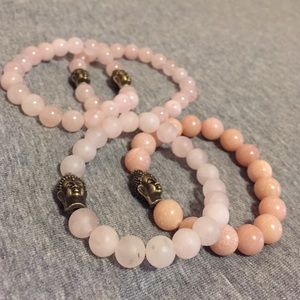 Pink Beaded Buddha Bracelets