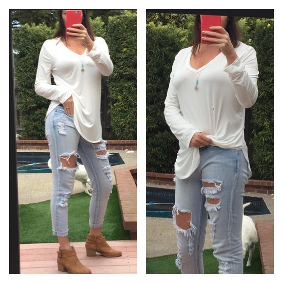 EMMAS CLOSET BRAND IVORY  STAPLE LS - Picture 2 of 5