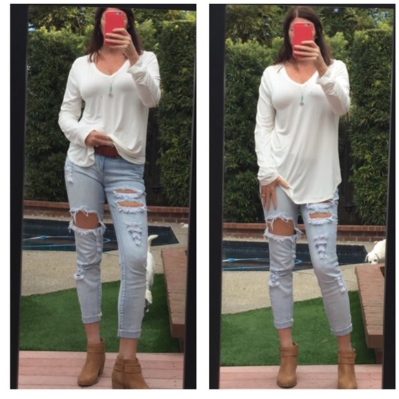 EMMAS CLOSET BRAND IVORY  STAPLE LS - Picture 3 of 5