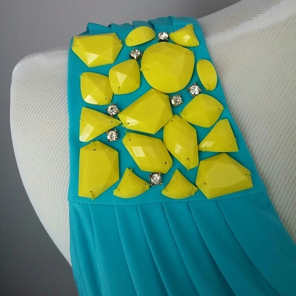 Max and Cleo Knit Cocktail Dress Scuba Blue - Picture 2 of 4