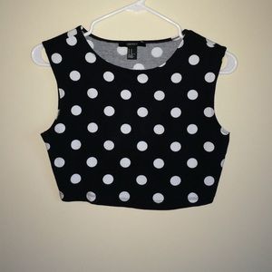 Black and White Polka Dot Crop Top!