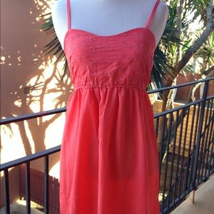 Mustard Seed coral spaghetti strap mini dress sz S