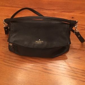 Kate Spade Black leather minka cross body bag
