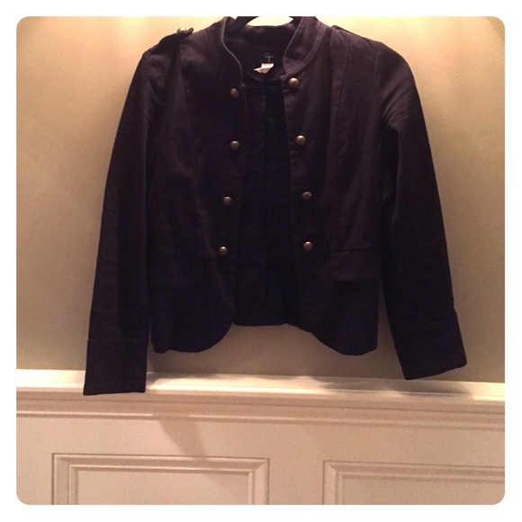 Black Aqua Military Style Jacket.