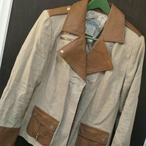 Bradley Bayou metallic linen leather S jacket