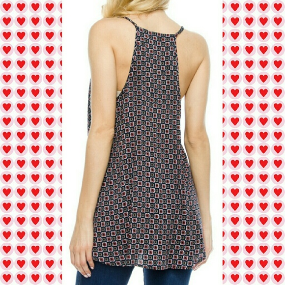 🌷SLEEVELESS HIGH LOW PRINTED TOP - Picture 2 of 4