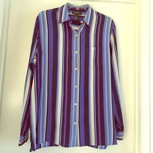 Ralph Lauren Striped Blouse. Sz L.