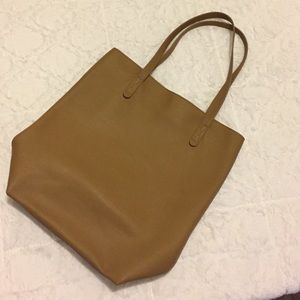 Beige faux leather tote