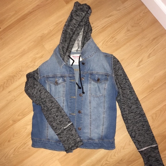 Hooded jean jacket, L. Worn once.