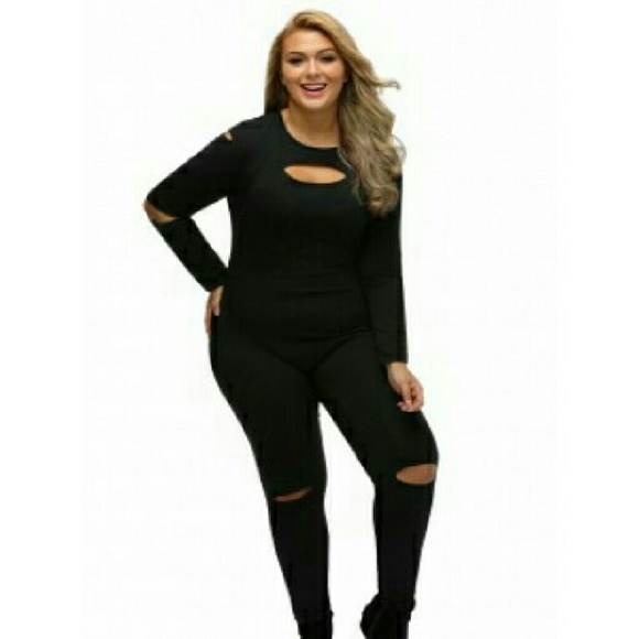 [Plus: 3X] HP Cutout Elbow & Knee Jumpsuit - Picture 3 of 4