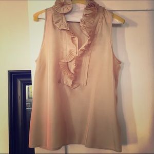 JCrew Beige Silk Riffle Blouse