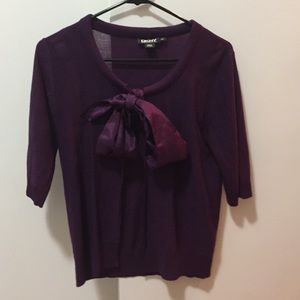 DKNY deep purple Silk Cardigan