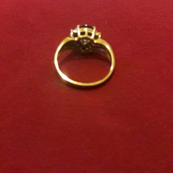 LADIES 14K YELLOW GOLD RING DIAMOND/TOPAZ RING - Picture 3 of 4