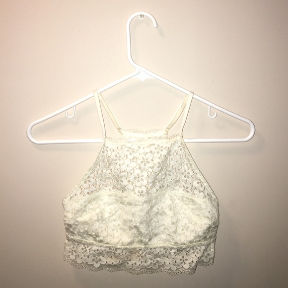 High Neck White Bralette