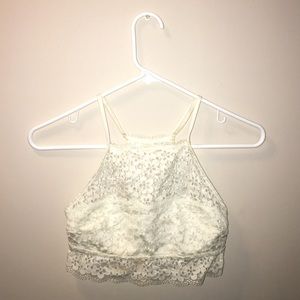 High Neck White Bralette