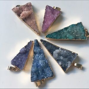 Gold Plated Druzy Pendant