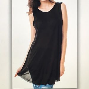 🐯Black semi🐯sheer open back tank