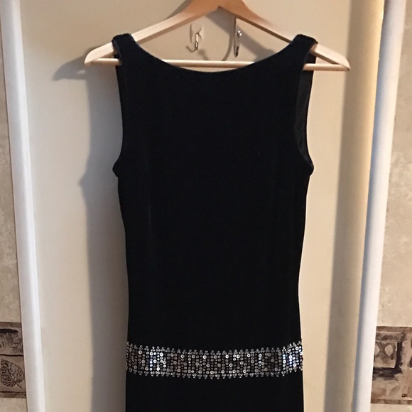 Floor length Black velvet dress
