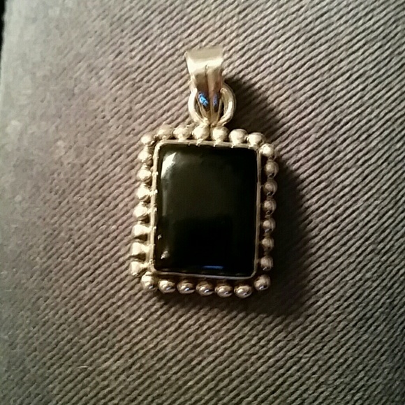 Sterling silver and onyx pendant