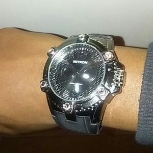 Black stainless steel watch
