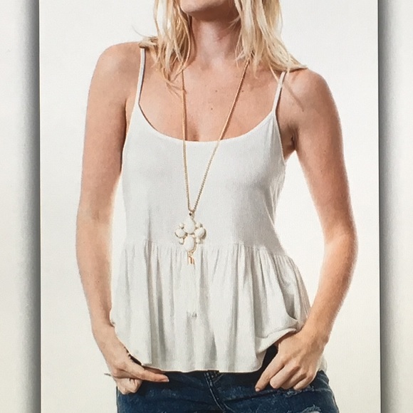 Tops - 🐚White babydoll🐚 spaghetti strap tank Tops - 🐚White babydoll🐚 spaghetti strap tank