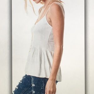 Tops - 🐚White babydoll🐚 spaghetti strap tank Tops - 🐚White babydoll🐚 spaghetti strap tank