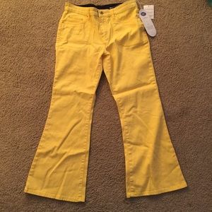 Diane Gilman DG2 Flare Jeans Yellow 8 Petite Short