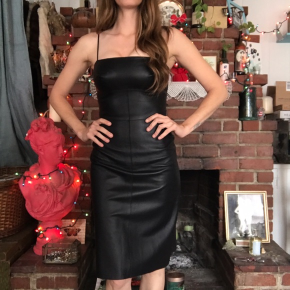 Black leather Dress by Tahari