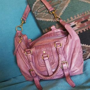 Purple leather purse