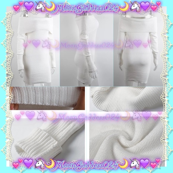 ❄️💙Off shoulder Winter White bodycon dress💙❄️ - Picture 4 of 4