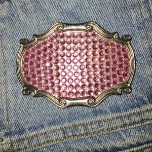 Pretty pink jewel belt buckle