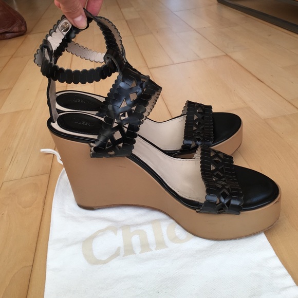 Chloé leather wedges
