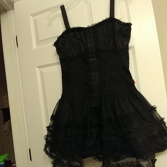 Black Lace and frills dress